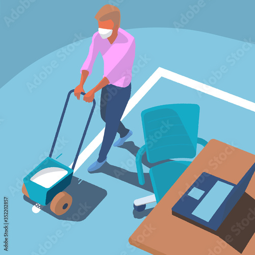 Distance sociale et traceur de ligne