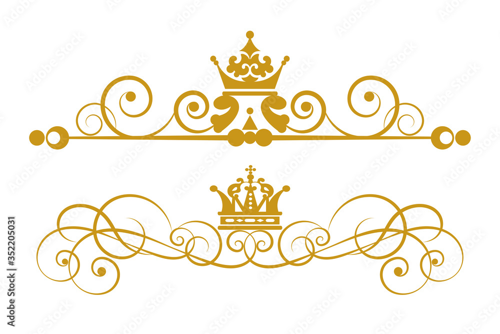 Luxury gold design elements in the Royal style vector Luxury gold design elements in the Royal style vector
