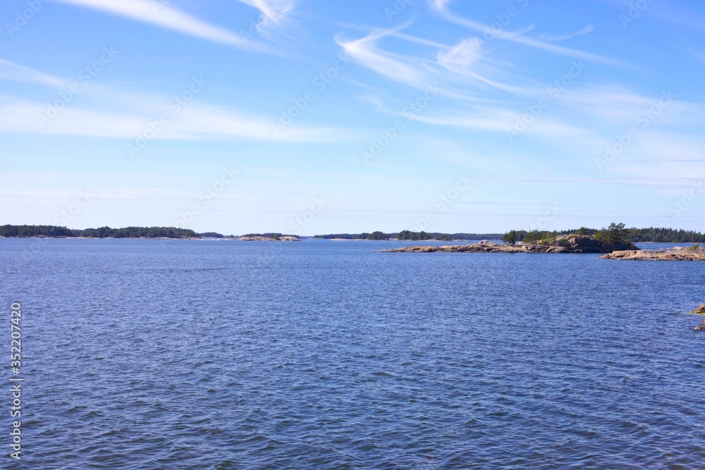 Beautiful seascape of Nordic archipelago in the summer