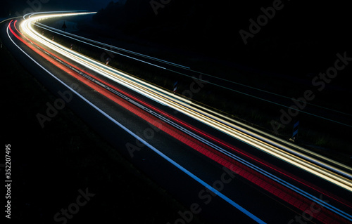 lights of cars with night