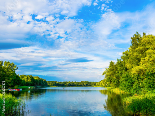 The beautiful lake with a nice reflection on the water