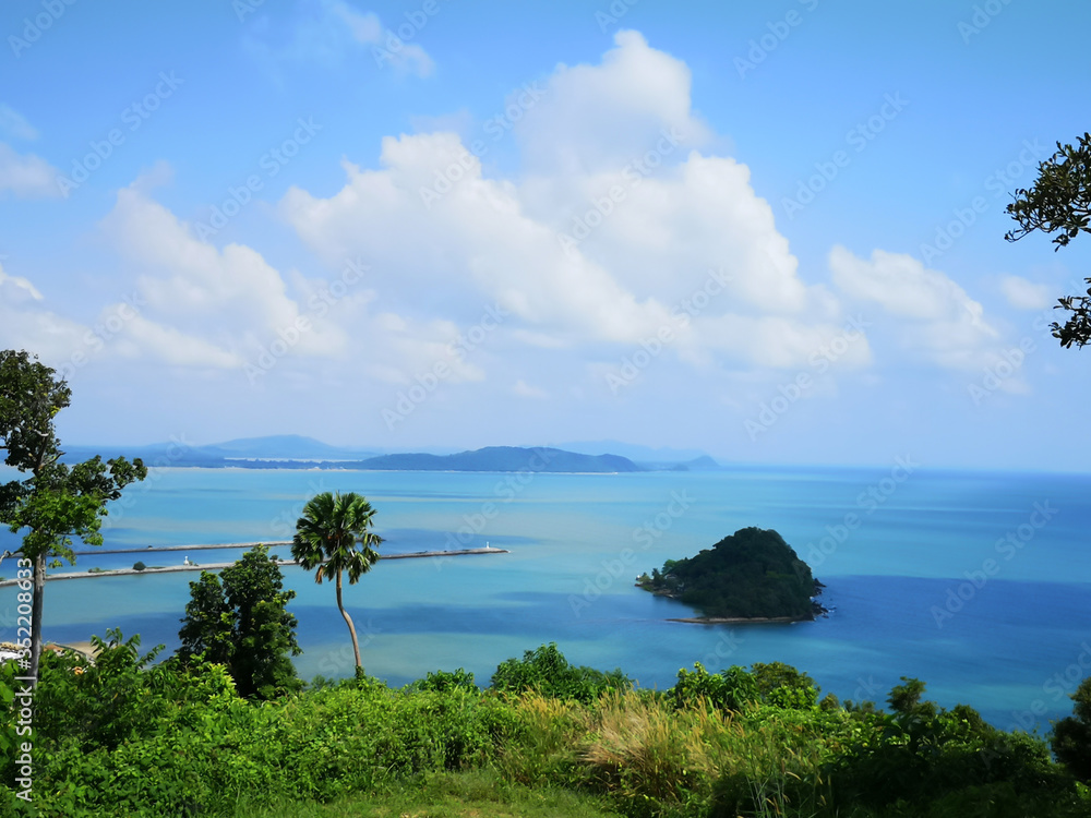 Viewpoint in Thailand.Sea and blue sky.Thailand is undoubtedly one of the best beach destinations in the world.