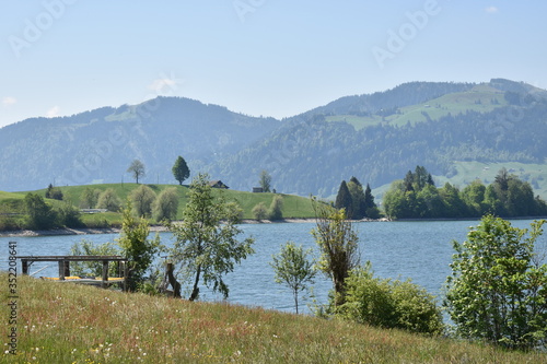 Naturlandschaft beim Sihlsee in der Schweiz am 18.5.2020 photo