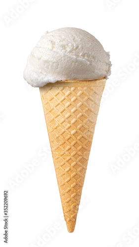 pineapple ice cream sorbet in the cone