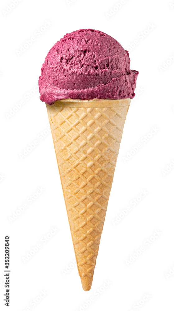 blueberry ice cream sorbet in the cone blueberry ice cream sorbet in the cone