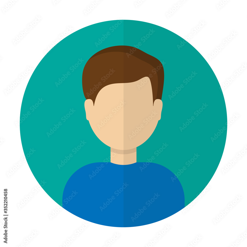 Portrait of a man. The head of a girl. Avatar. Flat design, Vector illustration Portrait of a man. The head of a girl. Avatar. Flat design, Vector illustration