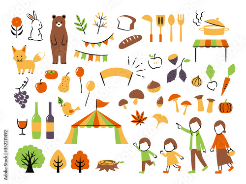 illustration of autumn gourmet festival