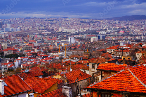 Panoramic view of Ankara city. Ankara is the capital city of Turkey  photo