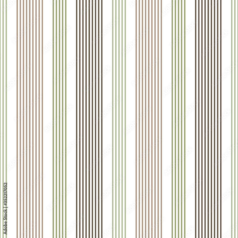 Stripe seamless pattern. Abstract background. Elegant brown, green lines.  Vector illustration vertical stripes. Striped repeating texture. Retro  ornament. Design paper, wallpaper, textile, cover. Stock Vector