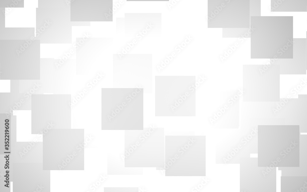 White abstract background. Misty backdrop with grey squares. 3D illustration