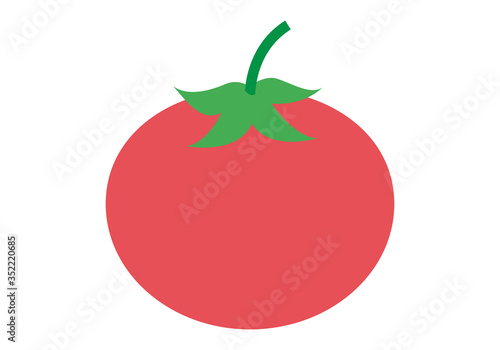Tomate rojo en un fondo blanco.