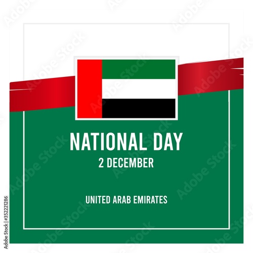 United Arab Emirates National Day card/poster design. UAE commemoration with the flag.