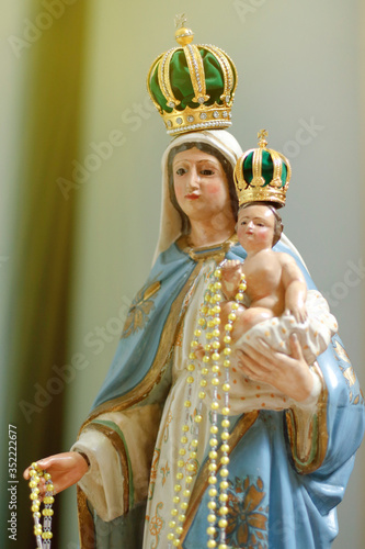 Statue of the image of Our Lady of the Rosary photo