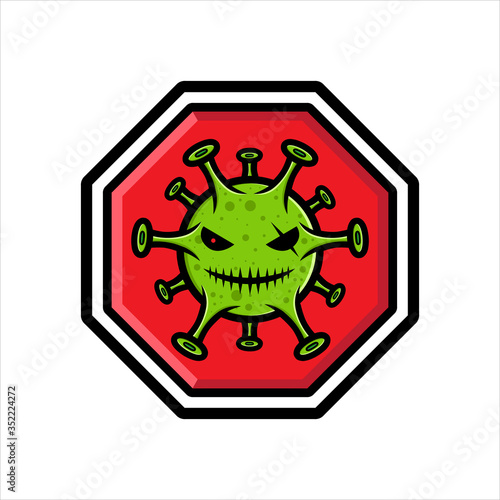 vector design of dangerous corona virus sign