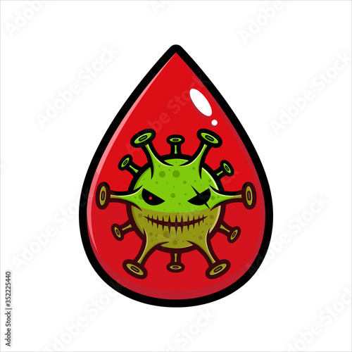 vector design of blood infected with corona virus