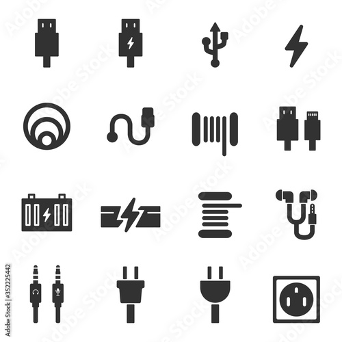 cable icons vector illustration