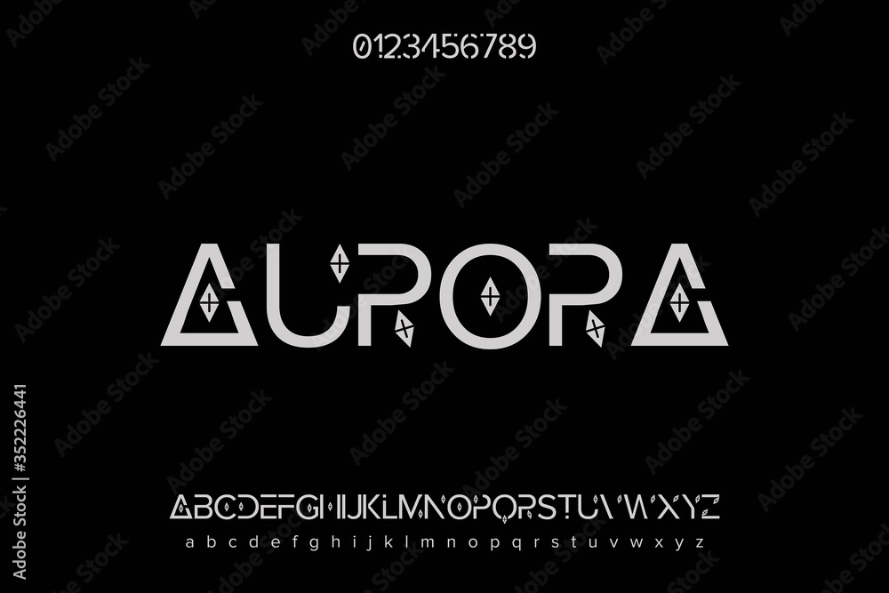 typeface vector, alphabet design, retro font, orange and green style background