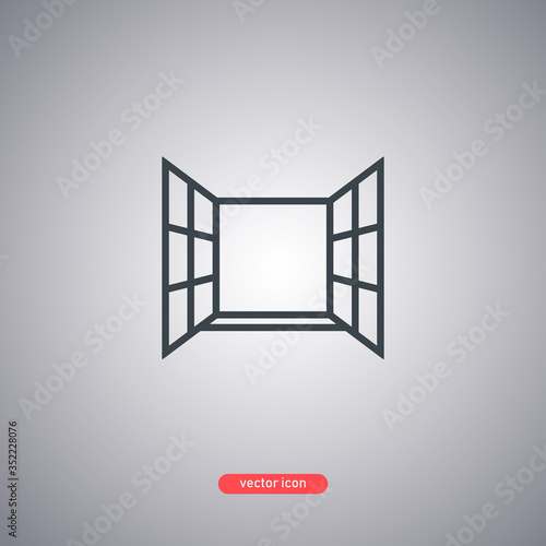 Open window icon. Modern line style. 