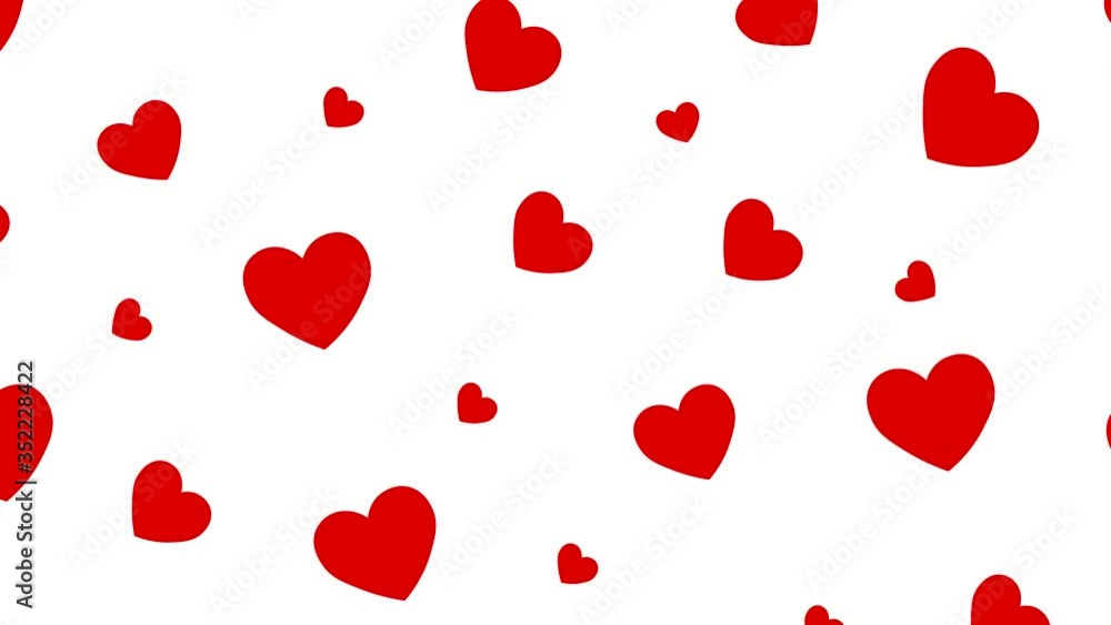 Animation pattern with hearts on white background.Romantic illustration. Valentines Day card. Animation pattern with hearts on white background.Romantic illustration. Valentines Day card.