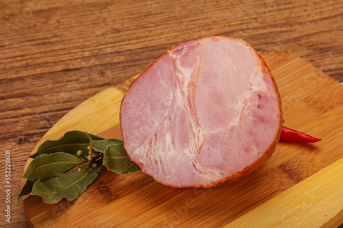Ham cut in the board