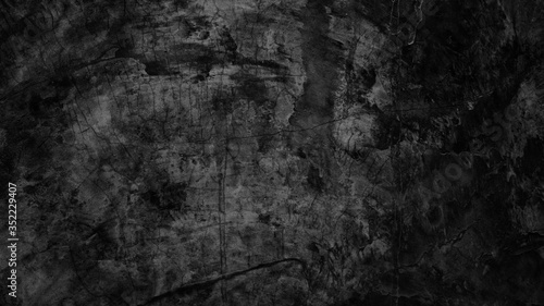 black concrete wall background, old cement stone texture