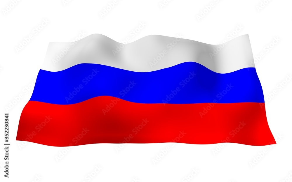 Waving flag of the Russian Federation. The National. State symbol of the Russia. 3D illustration Waving flag of the Russian Federation. The National. State symbol of the Russia. 3D illustration