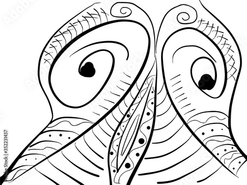 owl art-line black and white 