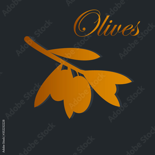 Olive shadow made to look like gold on a dark background