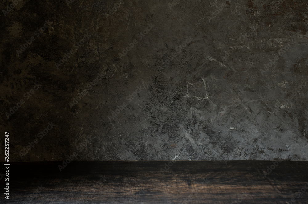 Old wood table on dark background. Old wood table on dark background.