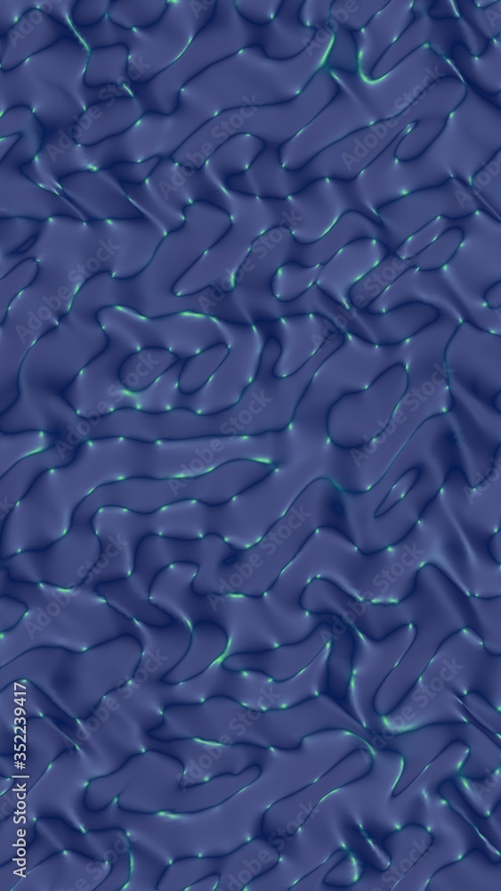 Fototapeta premium Graphic illustration - liquid pattern dark blue color. Modern abstract background. Design wallpaper. 3D illustration