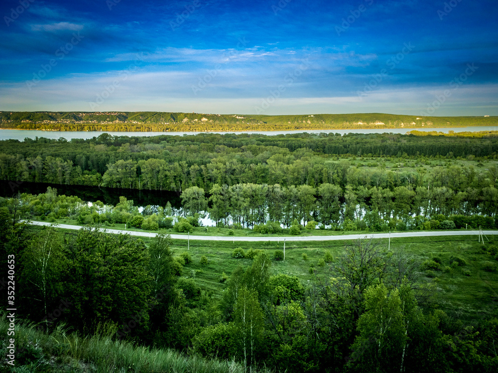 landscape with lake and trees