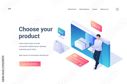 Vector banner for modern online store website