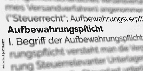 Aufbewahrungspflicht Definition