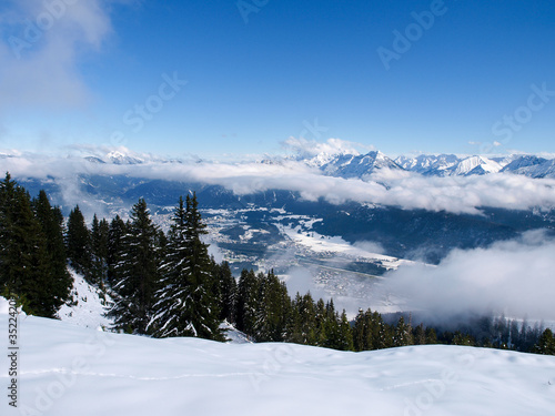 Mountains in the Tyrolean Alps in winter