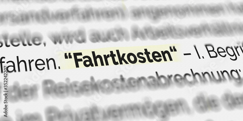 Fahrtkosten im Buch markiert photo