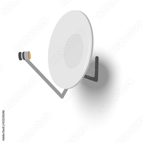 Parabola Satellite transmission Antenna. Flat Vector illustration.