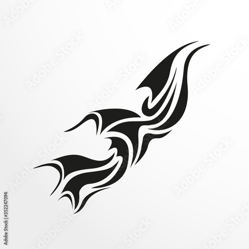 Black-white pattern for a tattoo on a light background. Vector illustration.
