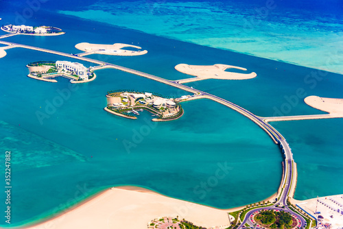 Aerial view of Isola Dana in the Pearl of Qatar in Doha, Qatar photo