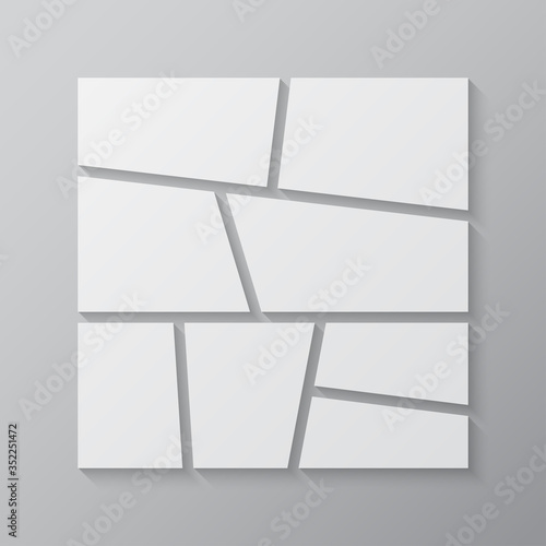 Vector empty collage board eight images, photo