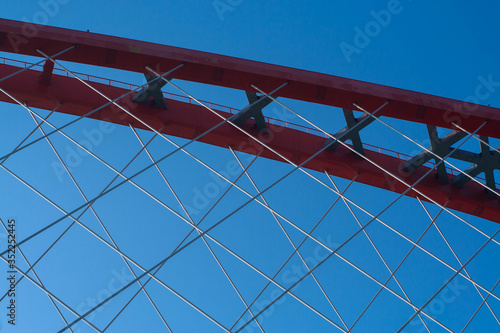 a part of mesh arch of Bugrinsky bridge photo