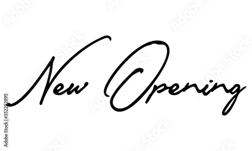 New Opening Cursive Calligraphy Black Color Text On White Background
