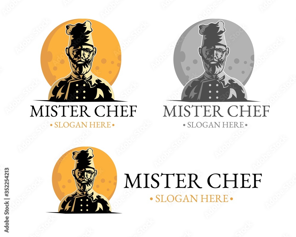 Illustration vector design of chef logo mascot template