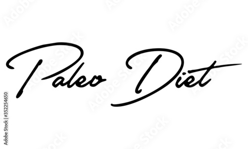 Paleo Diet Cursive Calligraphy Black Color Text On White Background
