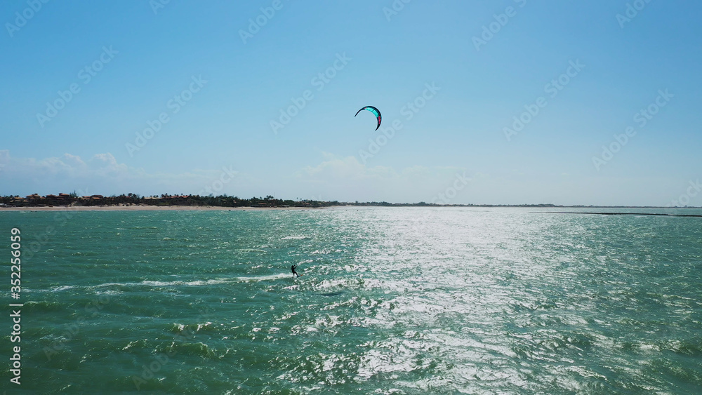 Kitesurf on Ceará beach .Route of emotions in the northeast of Brazil