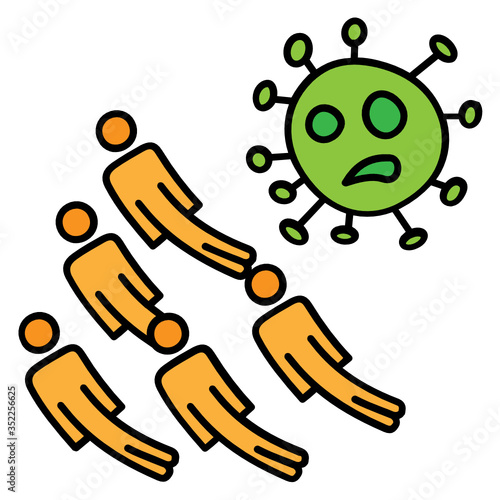 Virus with Dead bodies vector Glyph icon design, Coronavirus Incidence and Mortality Rate of  Human Concept,  coronavirus unique symbols 