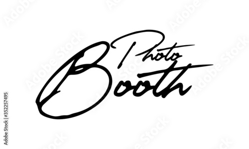 Photo Booth Cursive Calligraphy Black Color Text On White Background