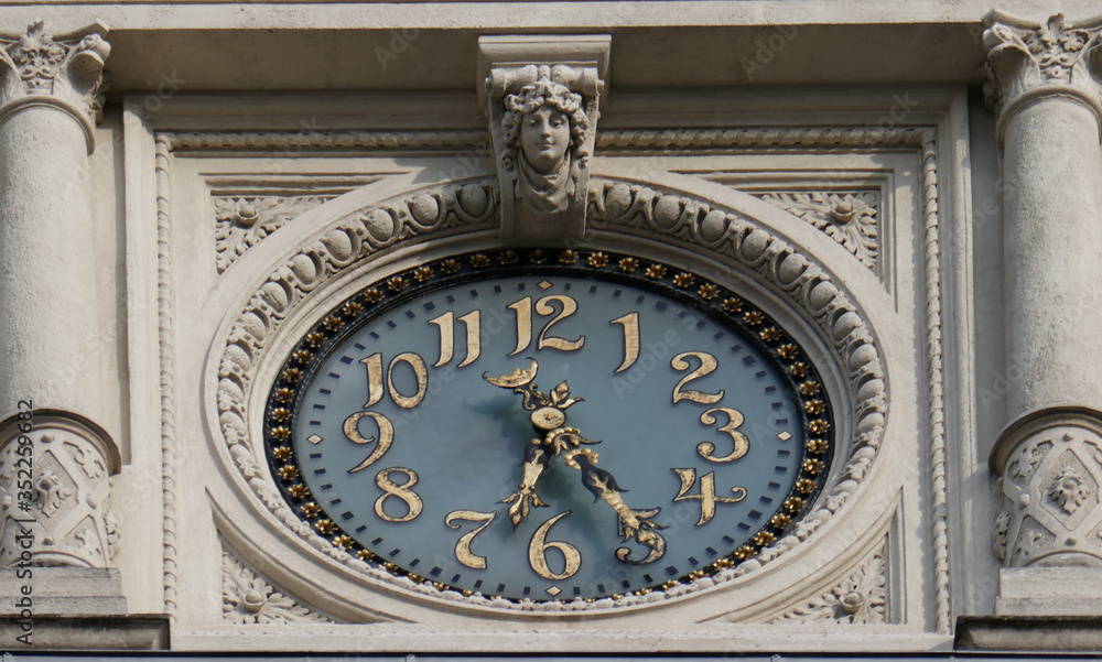 Big clock in the castle, architecture of Europe. Big clock in the castle, architecture of Europe.