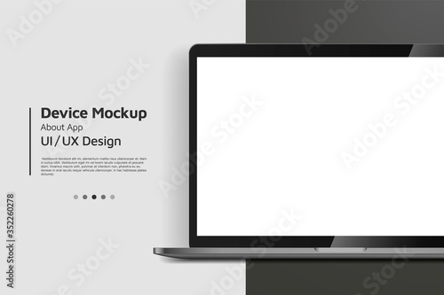 Laptop isometric perspective view. Template for infographics or presentation UI design interface. vector illustration