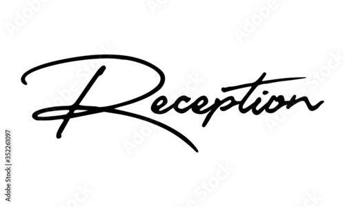Reception Cursive Calligraphy Black Color Text On White Background