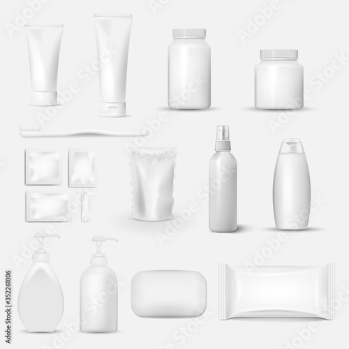 Fototapeta Naklejka Na Ścianę i Meble -  Hygiene, Cleaning set isolated on white background. Vector illustration.